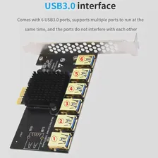 Pci Express Мультипликатор Riser Card Портативный 6 Слотов Офисные Аксессуары Pci-e Usb 3,0 Адаптер Pcie 1-6 Riser Adapter Pci-e 1x