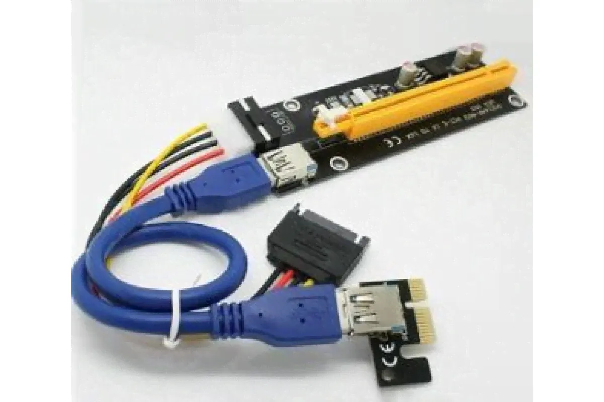 Райзер PCI-E 1x to 16x USB 3.0 riser, удлинитель-0