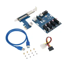 PCI Express 1 to 4 PCI-E 1x 4 Ports Switch Multiplier Expansion Riser Card