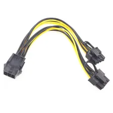 Переходник питания для видеокарт 6 на 8 пин / 6 pin на 2 х 8 pin / Разветвитель для майнинга / PCI E 8 pin 6 + 2 pin