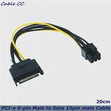 20 см 15-контактный кабель питания SATA-8Pin PCI-E 15-контактный разъем SATA-8pin (6 + 2) Разъем PCI-E Для видеокарты Кабель-адаптер питания
