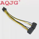 20 см Двойной 15Pin Разъем SATA к PCI-E 8Pin Разъем Видеокарты Кабель Питания Шнур PCIe PCI Express Видеокарта для Майнинга Биткоинов BTC